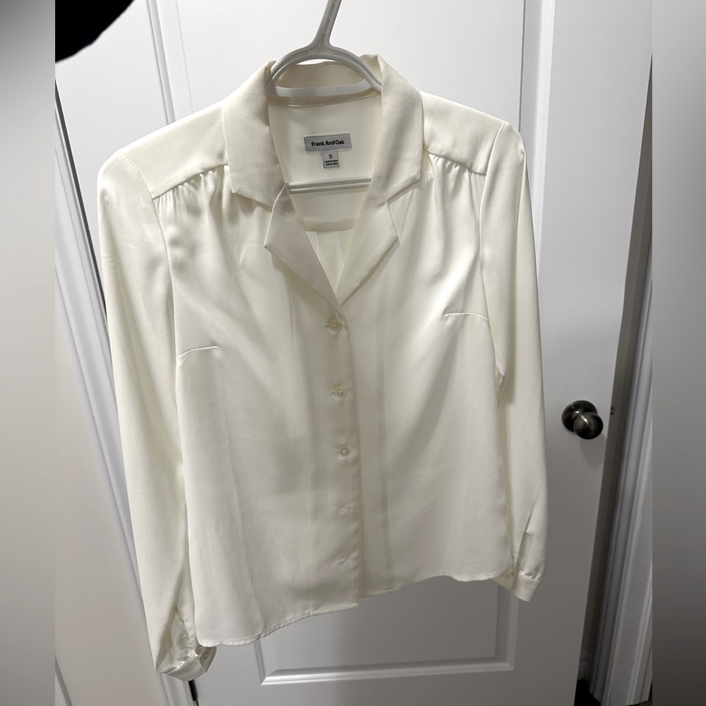 Frank and Oak Cream Blouse